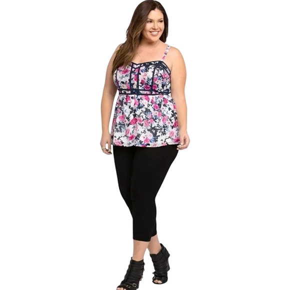 Torrid Floral Chiffon Babydoll Cami Top - Picture 2 of 8